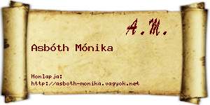 Asbóth Mónika névjegykártya