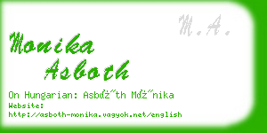 monika asboth business card